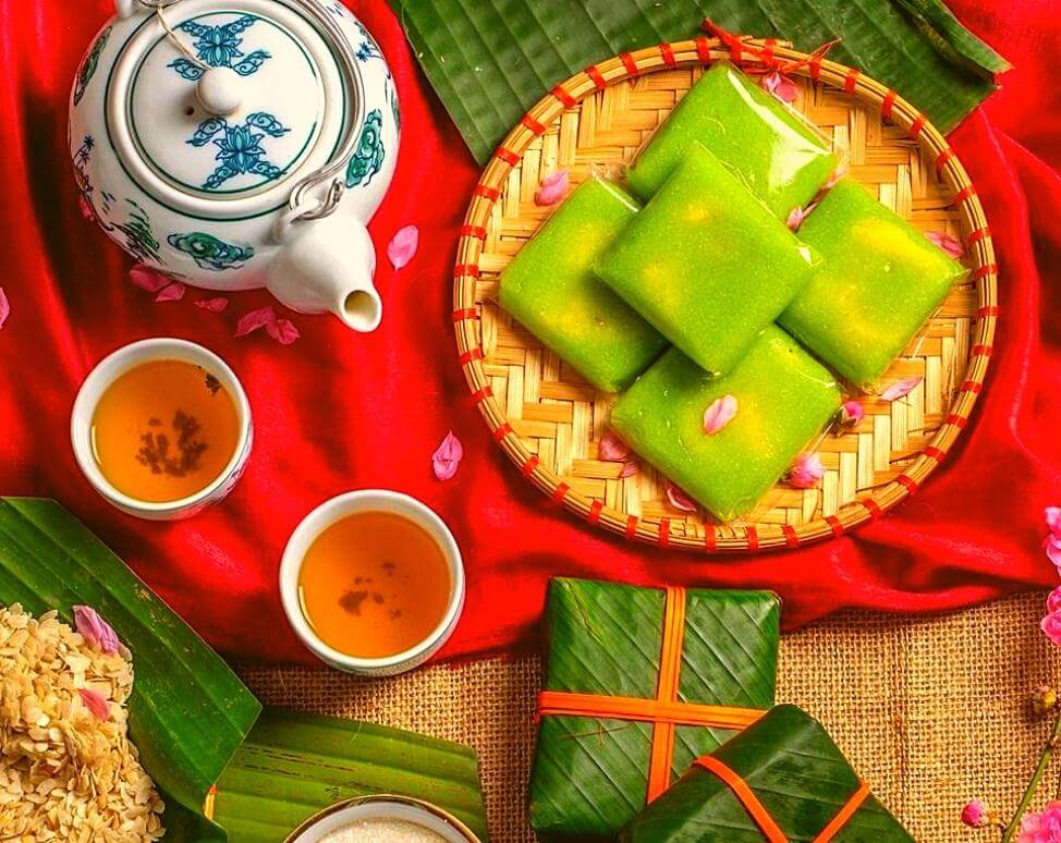 Bánh cốm Hà Nội thơm ngon